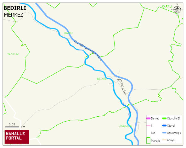 BEDİRLİ Köyü Haritası | Uydu Görüntüsü ve Harita Detayları