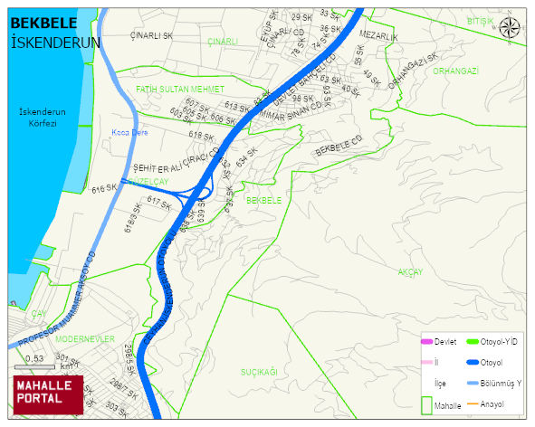 BEKBELE Mahallesi Haritası | Sayısal Bölge Görünümü
