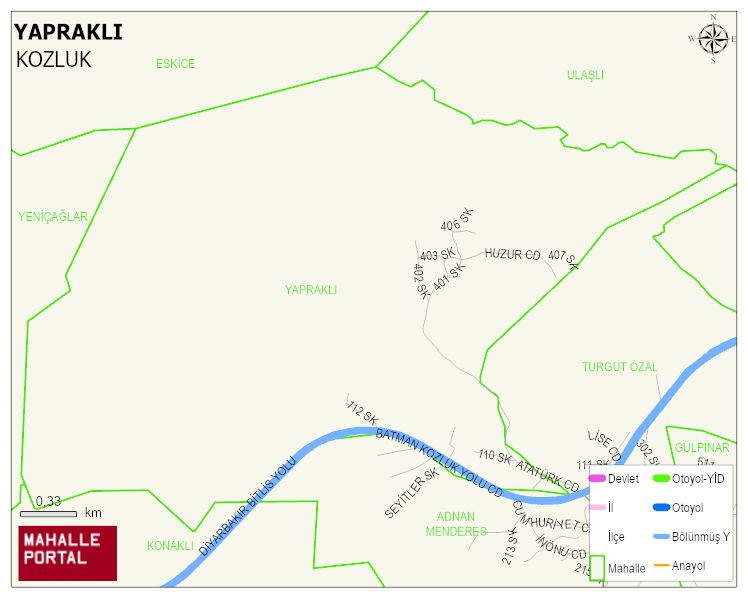 BEKİRHAN BELDESİ YAPRAKLI Mahallesi Haritası | Coğrafi Yapı ve Detaylı Haritası