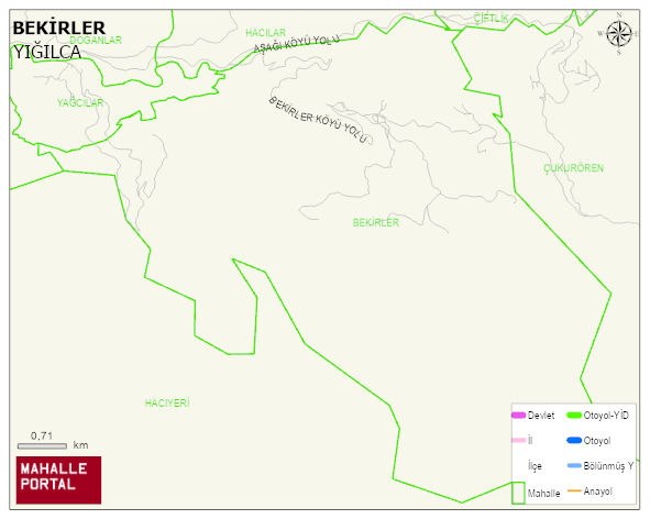 BEKİRLER Köyü Haritası | Mahalle ve Köy Sınırı