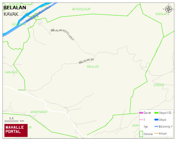 BELALAN Mahallesi Haritası | Yükselti ve Doğa Özellikleri