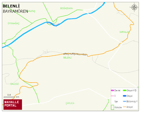 BELENLİ Köyü Haritası | Mahalle ve Köy Sınırı