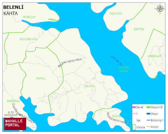 BELENLİ Köyü Haritası | Yükselti ve Doğa Özellikleri