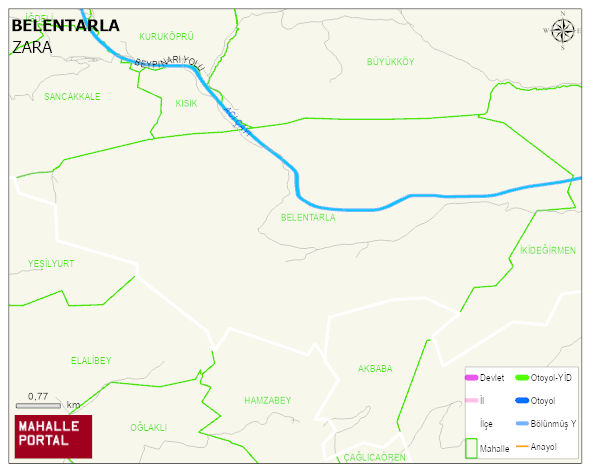 BELENTARLA Köyü Haritası | Coğrafi Yapı ve Detaylı Haritası