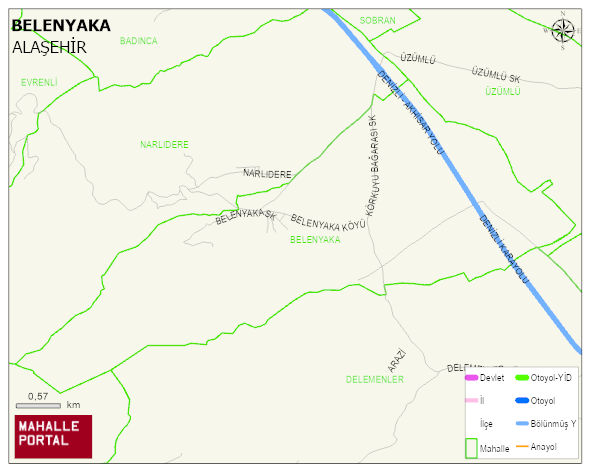 BELENYAKA Mahallesi Haritası | Sayısal Bölge Görünümü