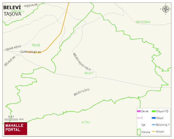 BELEVİ Köyü Haritası | Mahalle ve Köy Sınırı
