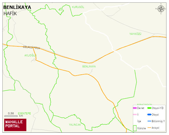 BENLİKAYA Köyü Haritası | Detaylı Köy ve Mahalle Görünümü