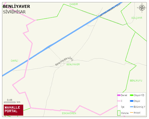 BENLİYAVER Mahallesi Haritası | Sayısal Bölge Görünümü
