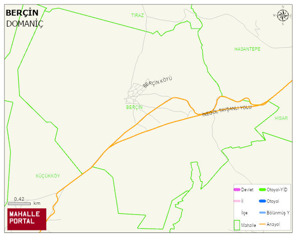 BERÇİN Köyü Haritası | Sayısal Bölge Görünümü