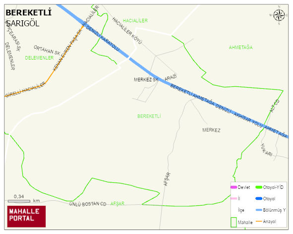 BEREKETLİ Mahallesi Haritası | Detaylı Köy ve Mahalle Görünümü