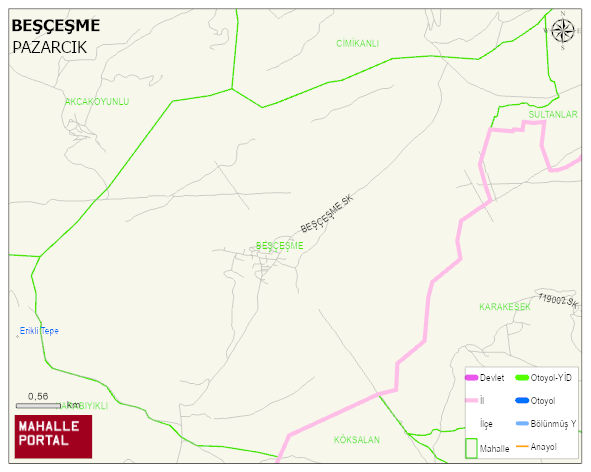BEŞÇEŞME Mahallesi Haritası | İnteraktif Köy ve Mahalle Sınırları
