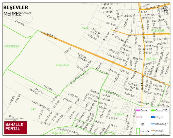 BEŞEVLER Mahallesi Haritası | Güncel Mahalle ve Köy Haritası