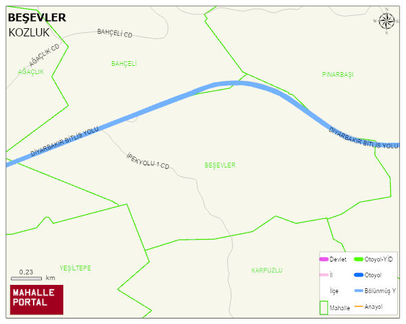 BEŞEVLER Mahallesi Haritası | Dağlar, Ovalar ve Akarsu Bilgileri