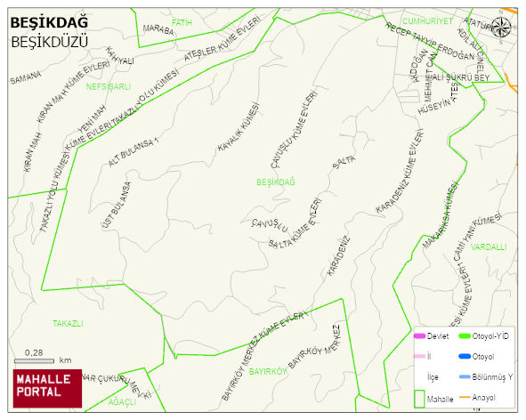 BEŞİKDAĞ Mahallesi Haritası | Sayısal Bölge Görünümü