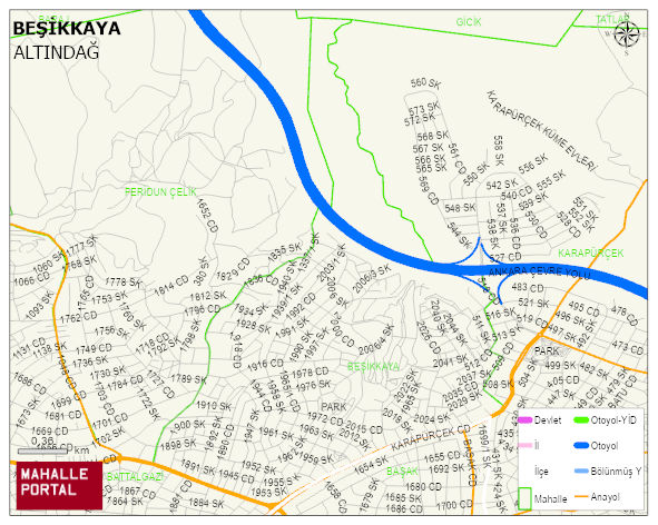 BEŞİKKAYA Mahallesi Haritası | İnteraktif Köy ve Mahalle Sınırları