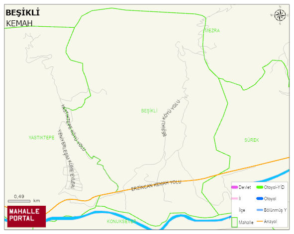 BEŞİKLİ Köyü Haritası | Dağlar, Ovalar ve Akarsu Bilgileri