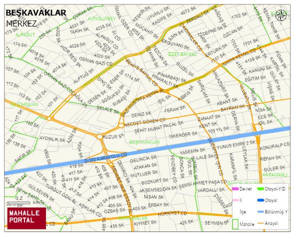 BEŞKAVAKLAR Mahallesi Haritası | Güncel Mahalle ve Köy Haritası