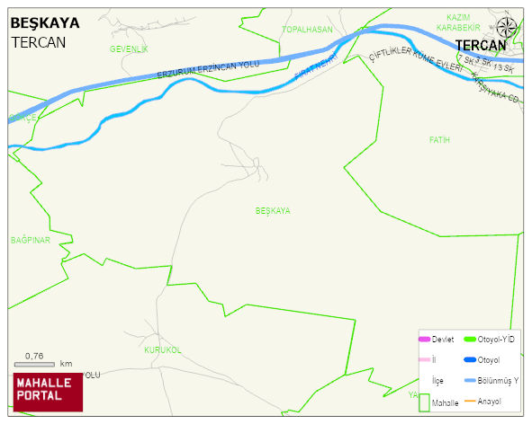 BEŞKAYA Köyü Haritası | Detaylı Köy ve Mahalle Görünümü