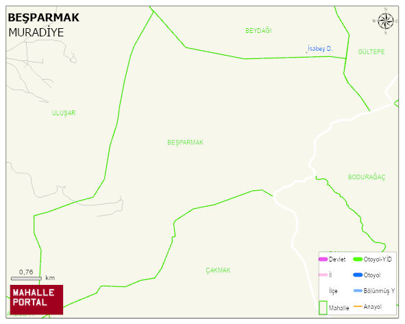 BEŞPARMAK Mahallesi Haritası | Mahalle ve Köy Sınırı
