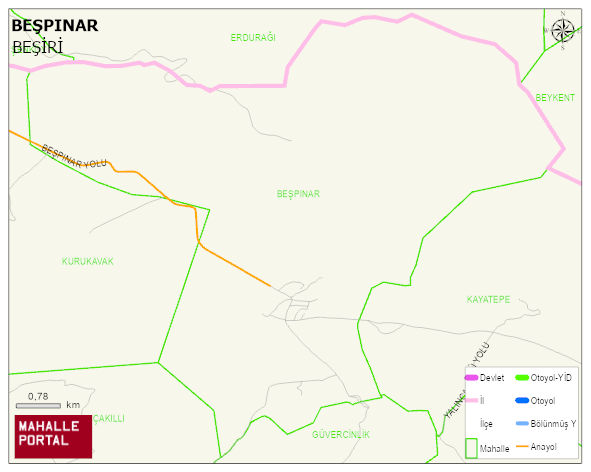 BEŞPINAR Köyü Haritası | Sayısal Bölge Görünümü