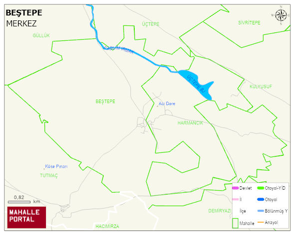 BEŞTEPE Köyü Haritası | Dağlar, Ovalar ve Akarsu Bilgileri