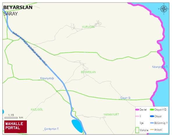 BEYARSLAN Mahallesi Haritası | Dağlar, Ovalar ve Akarsu Bilgileri