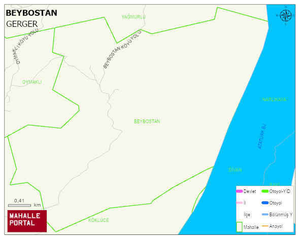 BEYBOSTAN Köyü Haritası | Dağlar, Ovalar ve Akarsu Bilgileri