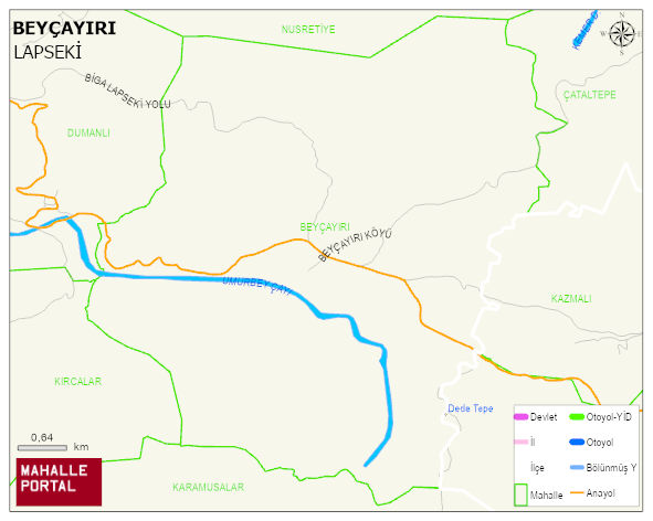 BEYÇAYIRI Köyü Haritası | Dağlar, Ovalar ve Akarsu Bilgileri