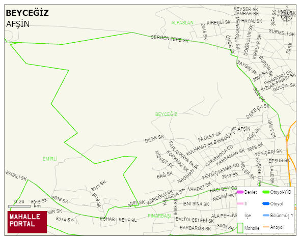 BEYCEĞİZ Mahallesi Haritası | Detaylı Köy ve Mahalle Görünümü