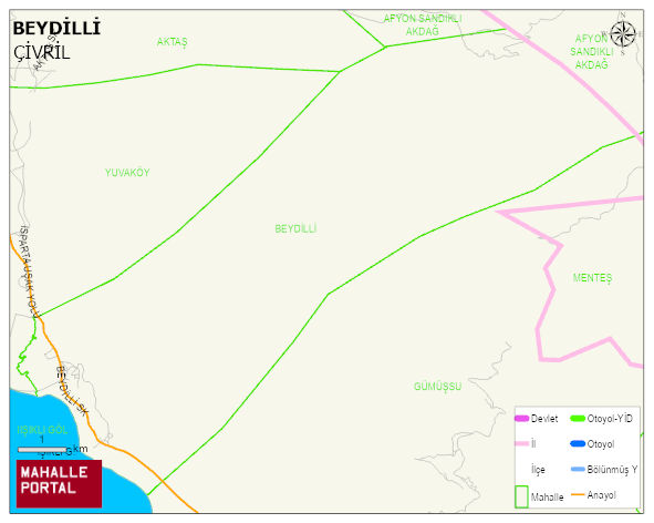 BEYDİLLİ Mahallesi Haritası | İnteraktif Köy ve Mahalle Sınırları
