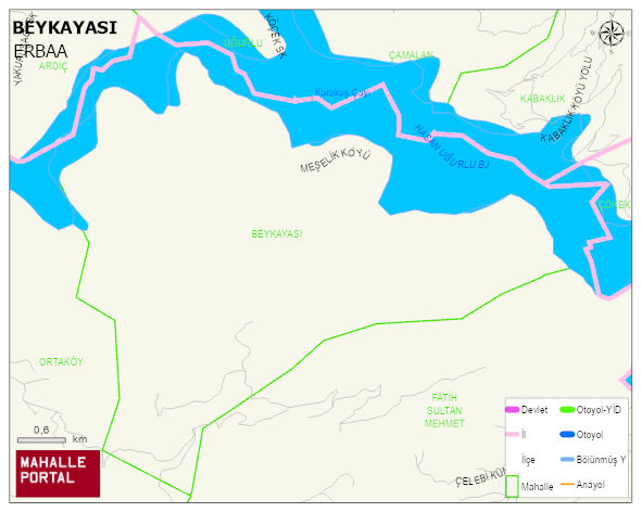 BEYKAYASI Köyü Haritası | Dağlar, Ovalar ve Akarsu Bilgileri