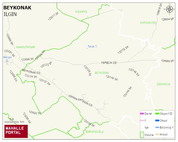 BEYKONAK Mahallesi Haritası | Detaylı Köy ve Mahalle Görünümü