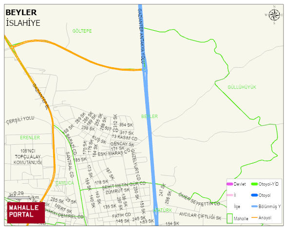 BEYLER Mahallesi Haritası | Sayısal Bölge Görünümü