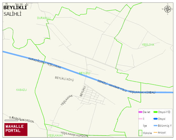 BEYLİKLİ Mahallesi Haritası | Dağlar, Ovalar ve Akarsu Bilgileri