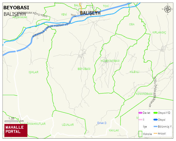 BEYOBASI Köyü Haritası | Mahalle ve Köy Sınırı