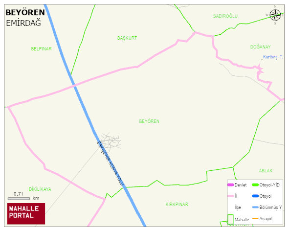 BEYÖREN Köyü Haritası | Detaylı Köy ve Mahalle Görünümü