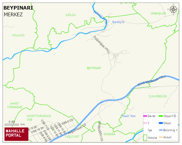 BEYPINARI Köyü Haritası | Dağlar, Ovalar ve Akarsu Bilgileri