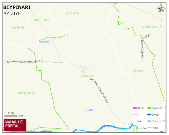 BEYPINARI Mahallesi Haritası | Yükselti ve Doğa Özellikleri