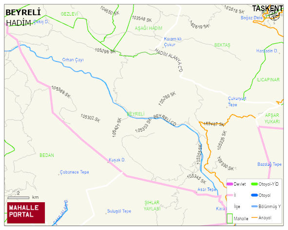 BEYRELİ Mahallesi Haritası | Mahalle ve Köy Sınırı