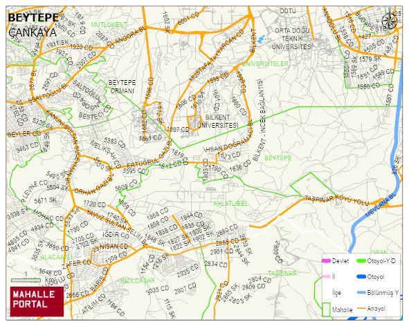 BEYTEPE Mahallesi Haritası | Coğrafi Yapı ve Detaylı Haritası