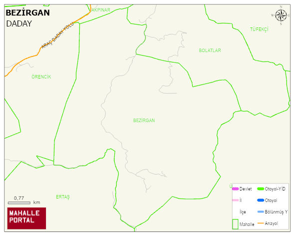 BEZİRGAN Köyü Haritası | Sayısal Bölge Görünümü