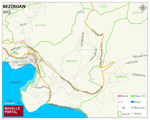 BEZİRGAN Mahallesi Haritası | Yükselti ve Doğa Özellikleri