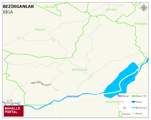 BEZİRGANLAR Köyü Haritası | Mahalle ve Köy Sınırı