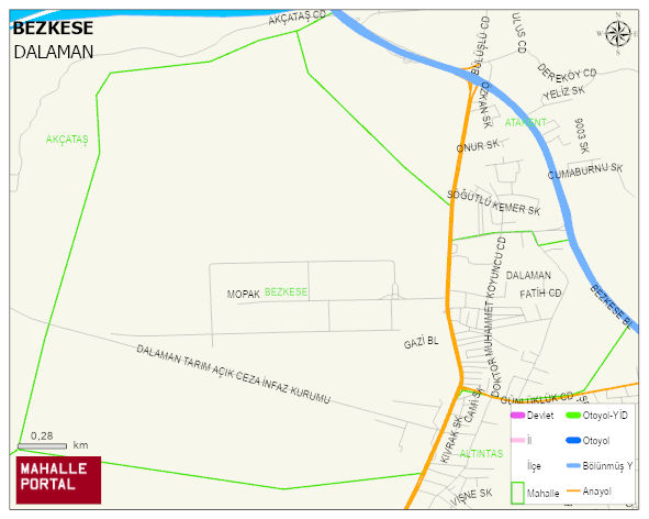 BEZKESE Mahallesi Haritası | Sayısal Bölge Görünümü