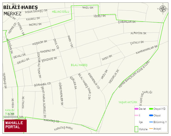 BİLALİ HABEŞ Mahallesi Haritası | Mahalle Sokak Haritası