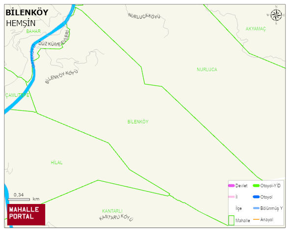 BİLENKÖY Köyü Haritası | Yükselti ve Doğa Özellikleri