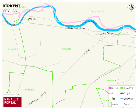 BİRKENT Mahallesi Haritası | Yükselti ve Doğa Özellikleri