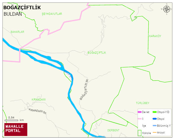 BOĞAZÇİFTLİK Mahallesi Haritası | Dağlar, Ovalar ve Akarsu Bilgileri