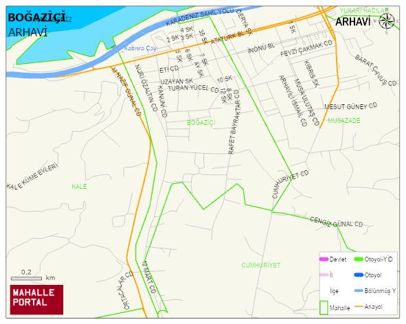 BOĞAZİÇİ Mahallesi Haritası | Detaylı Köy ve Mahalle Görünümü