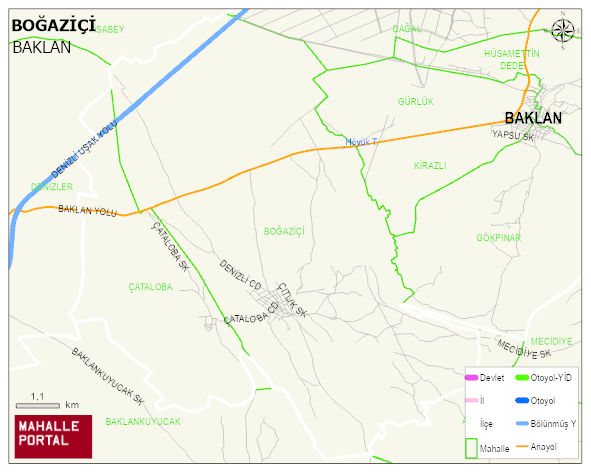 BOĞAZİÇİ Mahallesi Haritası | Mahalle ve Köy Sınırı